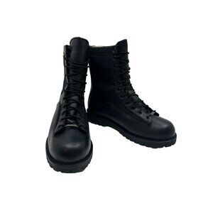 Bates Mens Leather Combat Boots Lace-up Gore Tex Size 8.5 US Black  02139 NEW